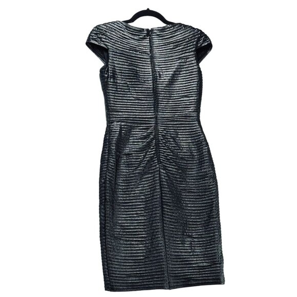 TADASHI SHOJI Women's Dress Silver Cap Sleeve Polyester Stretch Size XS - Picture 6 of 10